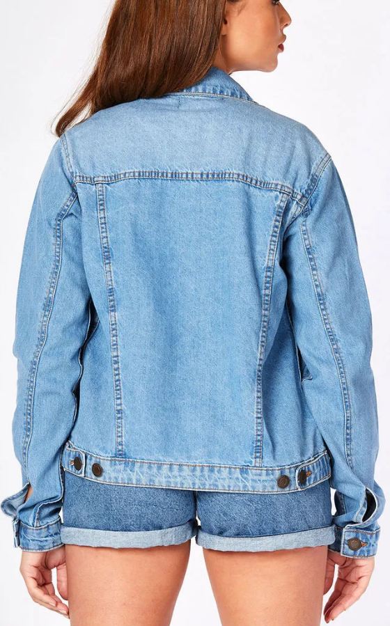 Summer Sale Women Denim Jacket Light Blue
