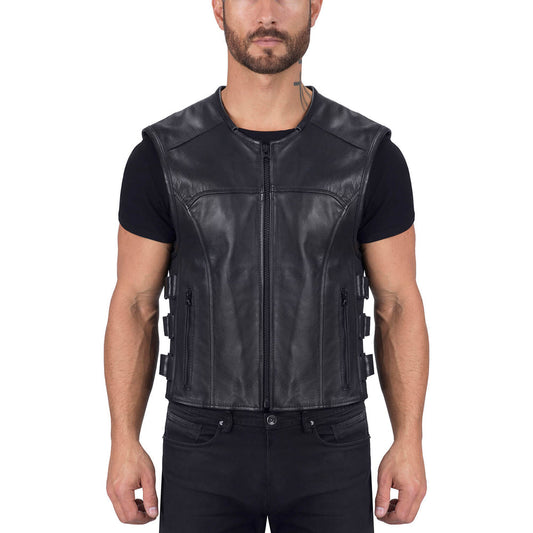 Ace Odin Leather Motorcycle Vest for Men